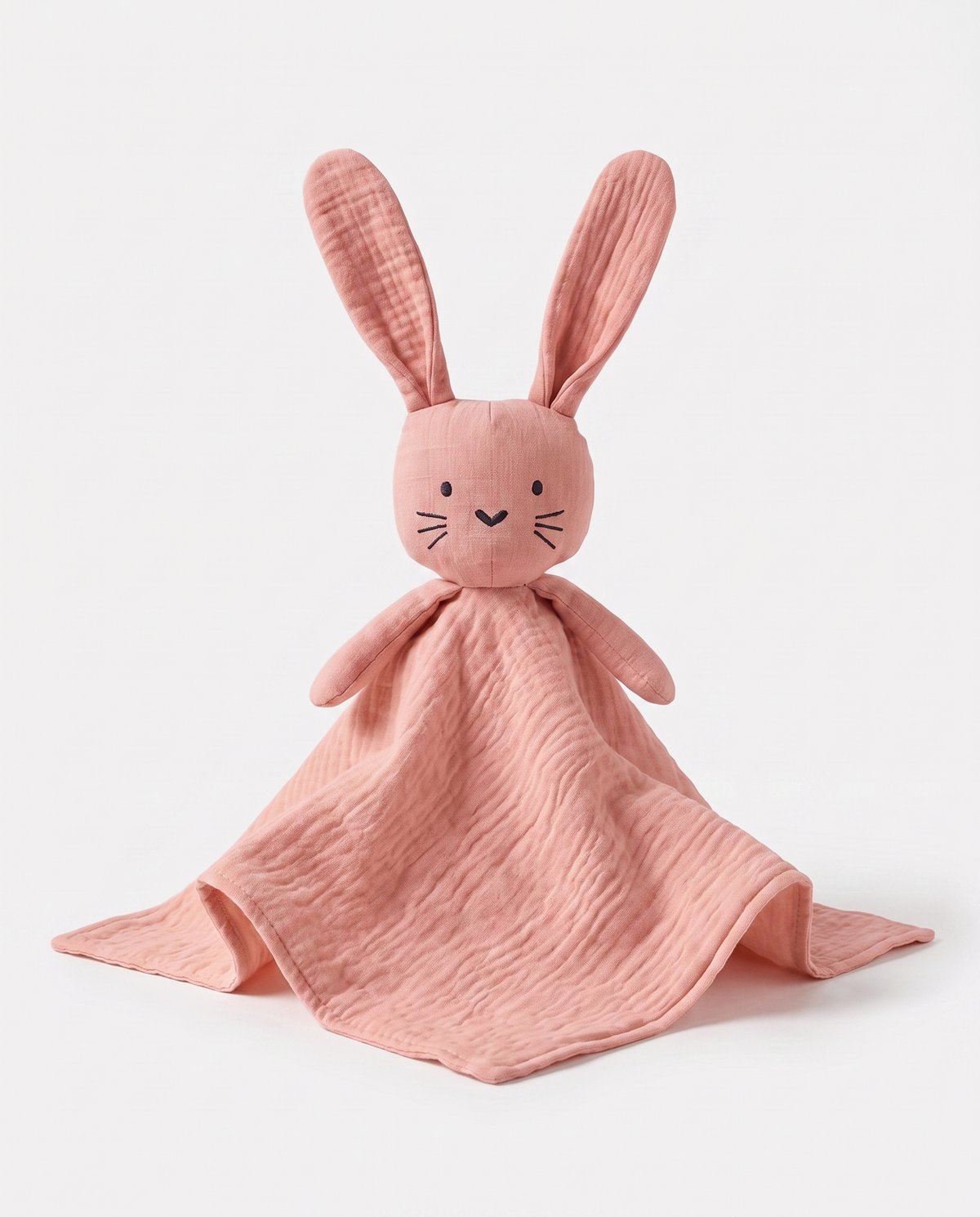 doudou lapin amande corail la câline mousseline coton bio