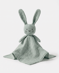 doudou lapin bleu huile le discret mousseline coton bio