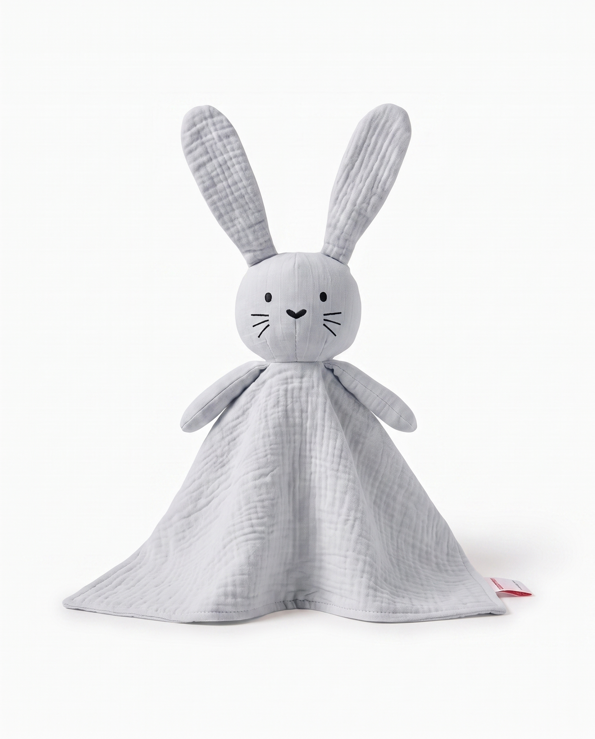 doudou lapin le timide bleu perle face