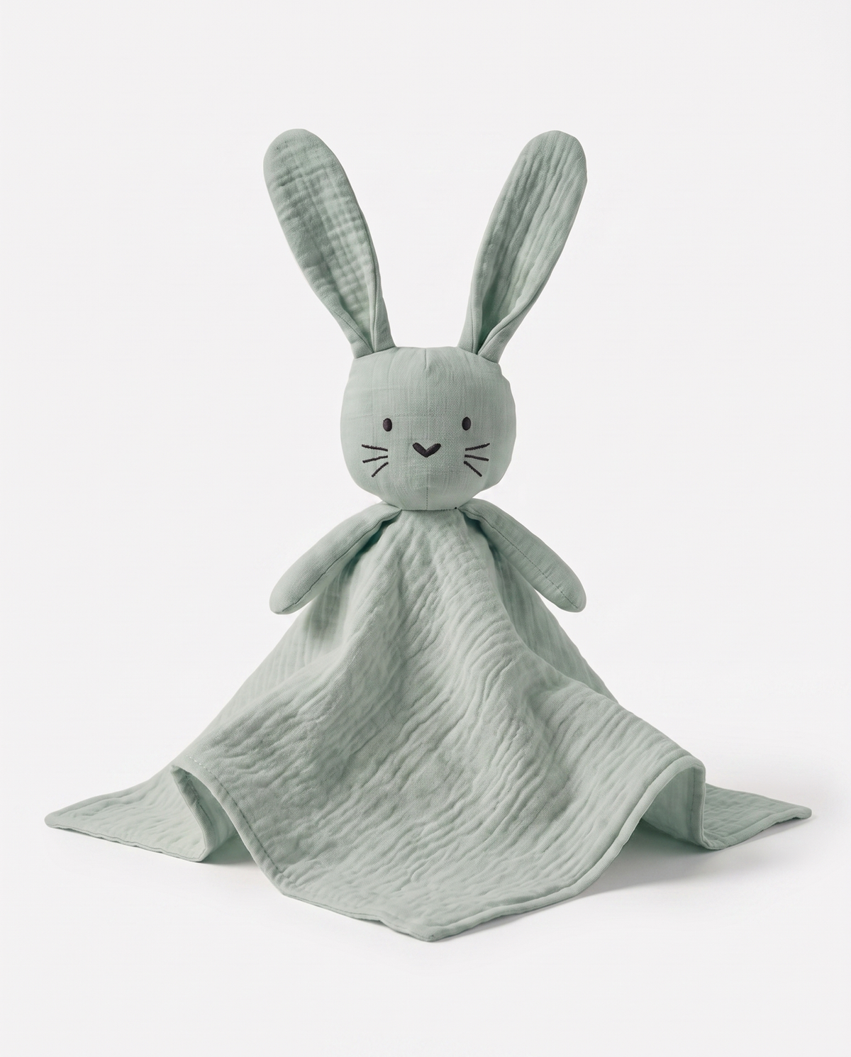 doudou lapin le discret bleu huile face